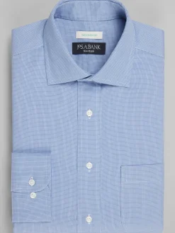 Traveler® Collection Tailored Fit Spread Collar Tattersall Dress Shirt - Big & Tall