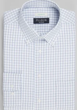 Traveler® Collection Tailored Fit Button-Down Collar Gradient Check Dress Shirt