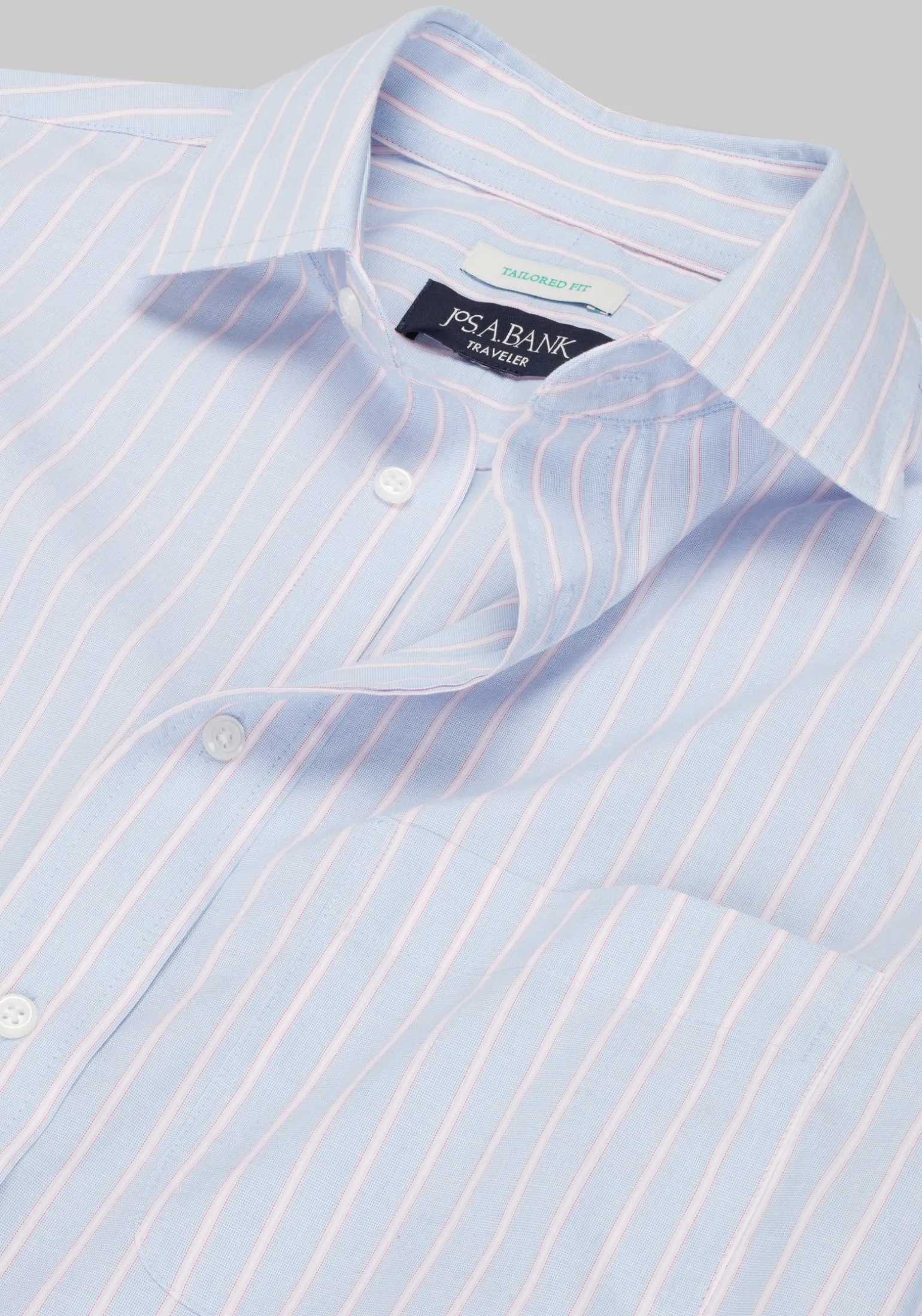 Traveler® Collection Tailored Fit Stripe Dress Shirt