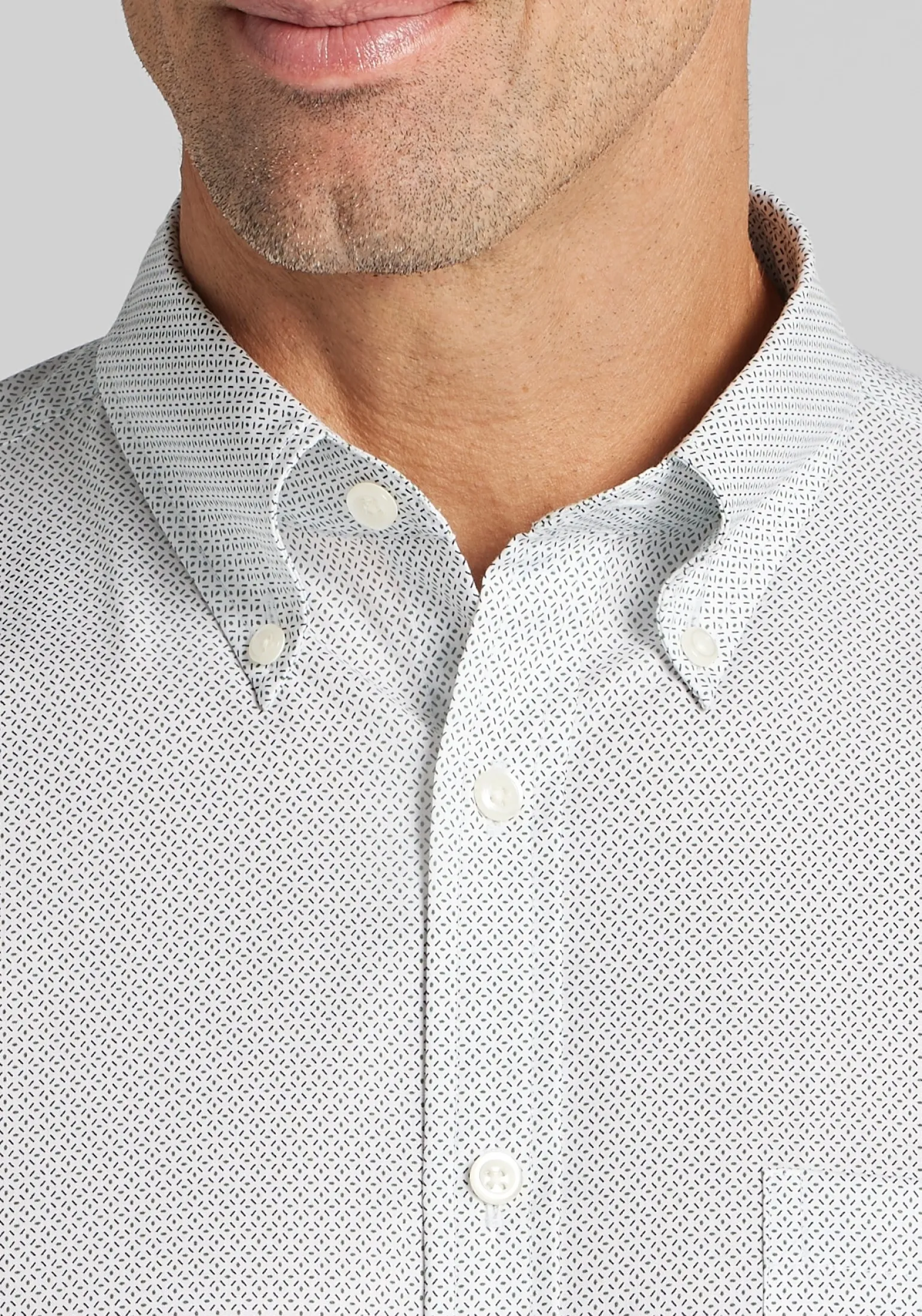 Traveler® Collection Tailored Fit Micro Geo Button Up Shirt