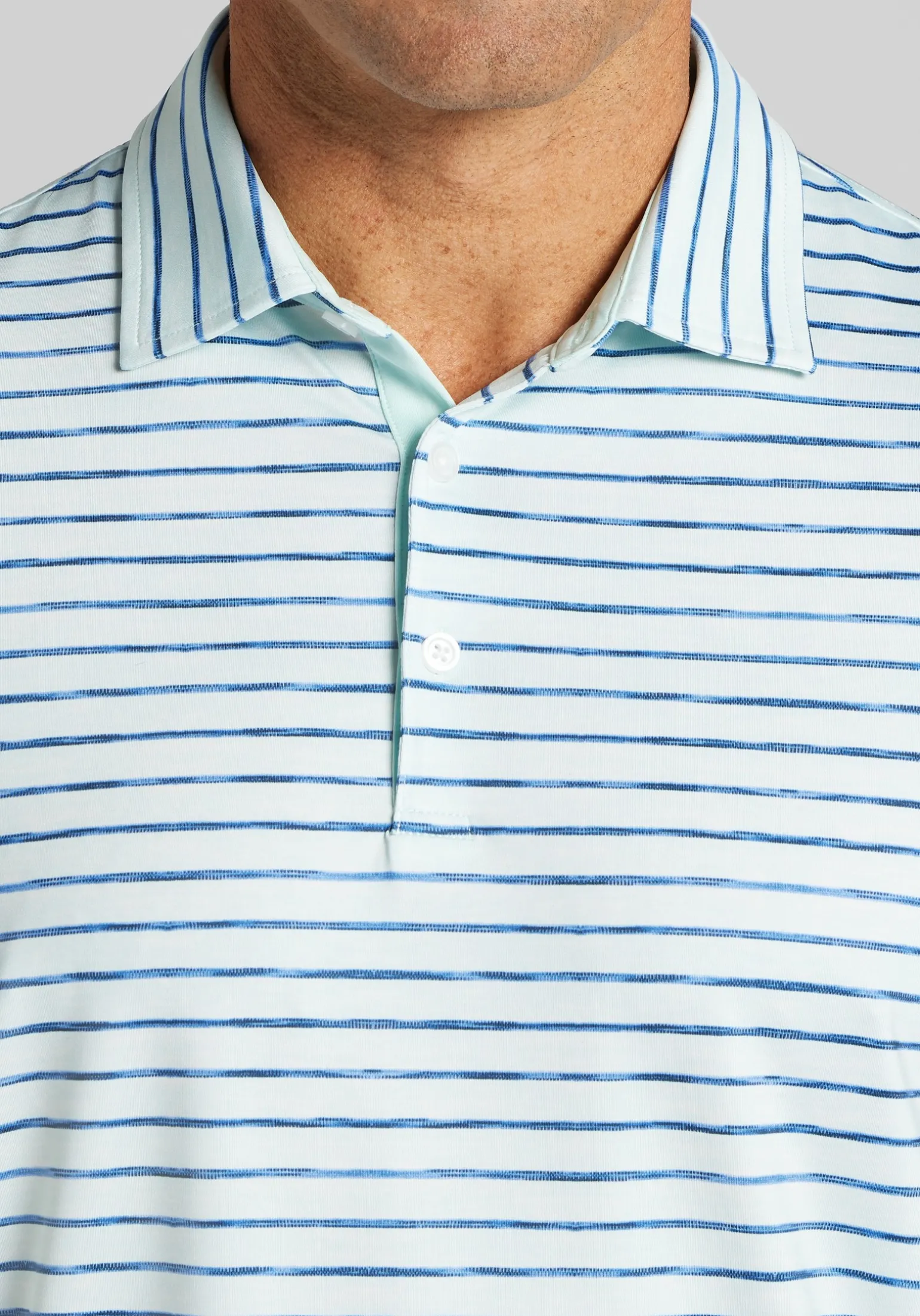 Traveler® Collection Tailored Fit Space-Dye Stripe Performance Polo