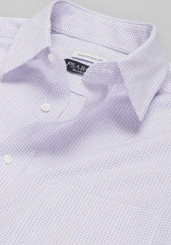 Traveler® Collection Traditional Fit Point Collar Grid Dress Shirt - Big & Tall