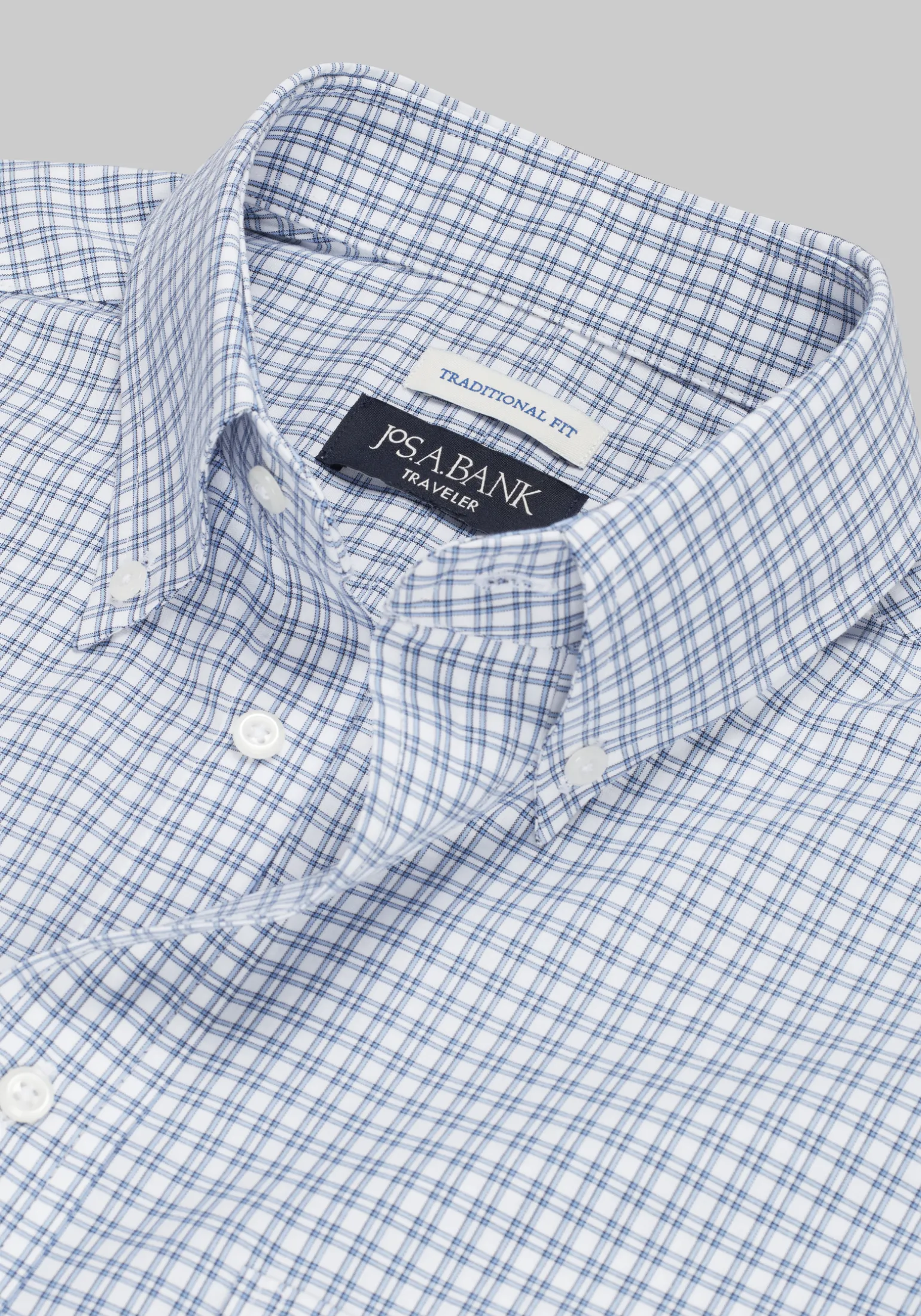 Traveler® Collection Traditional Fit Button-Down Collar Check Dress Shirt - Big & Tall CLEARANCE