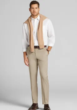 Traveler® Collection Traditional Fit Point Collar Solid Dress Shirt