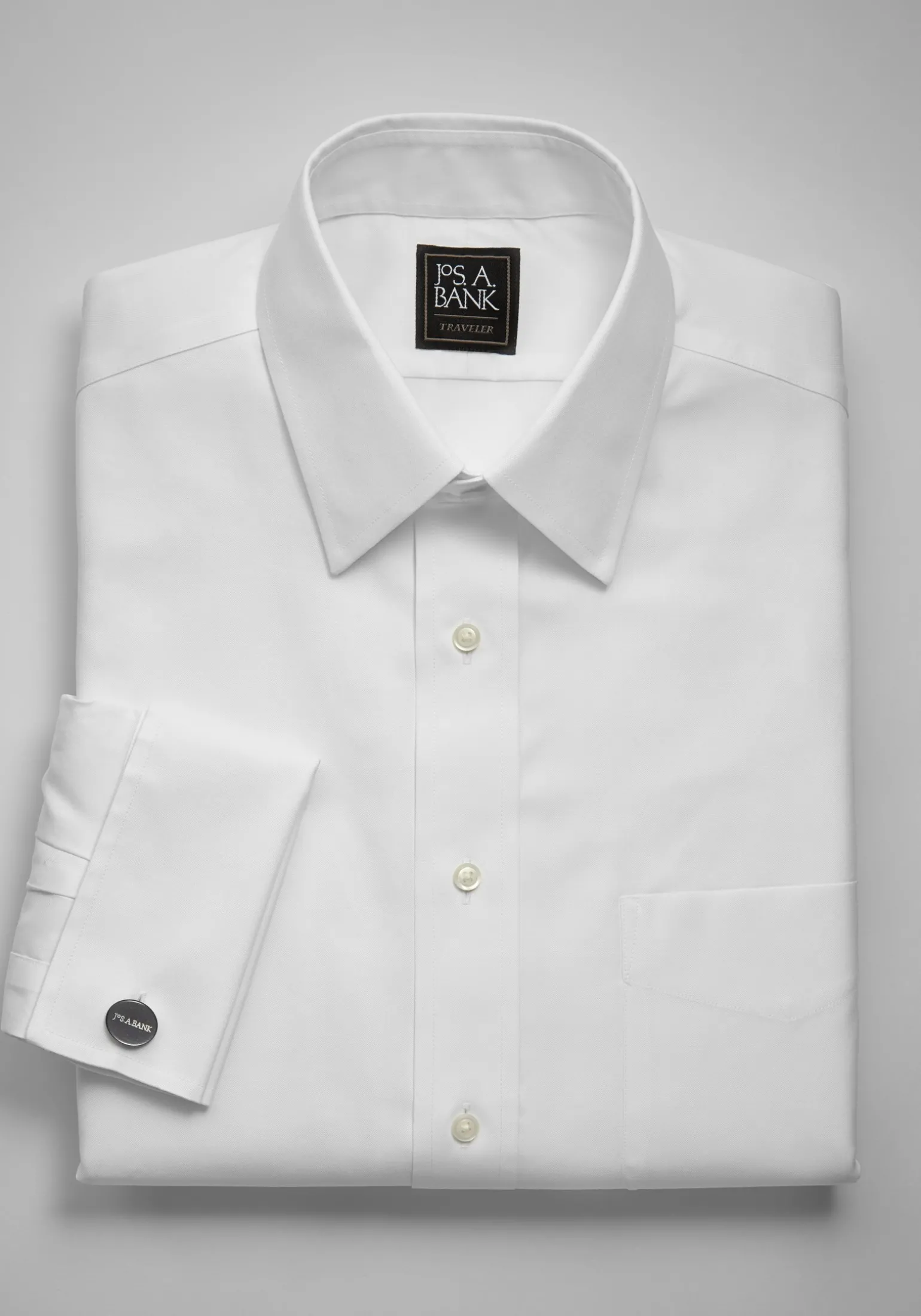 Traveler® Collection Traditional Fit Point Collar Solid Dress Shirt