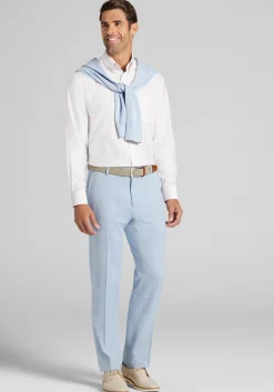 Traveler® Collection Traditional Fit Button-Down Collar Grid Dress Shirt