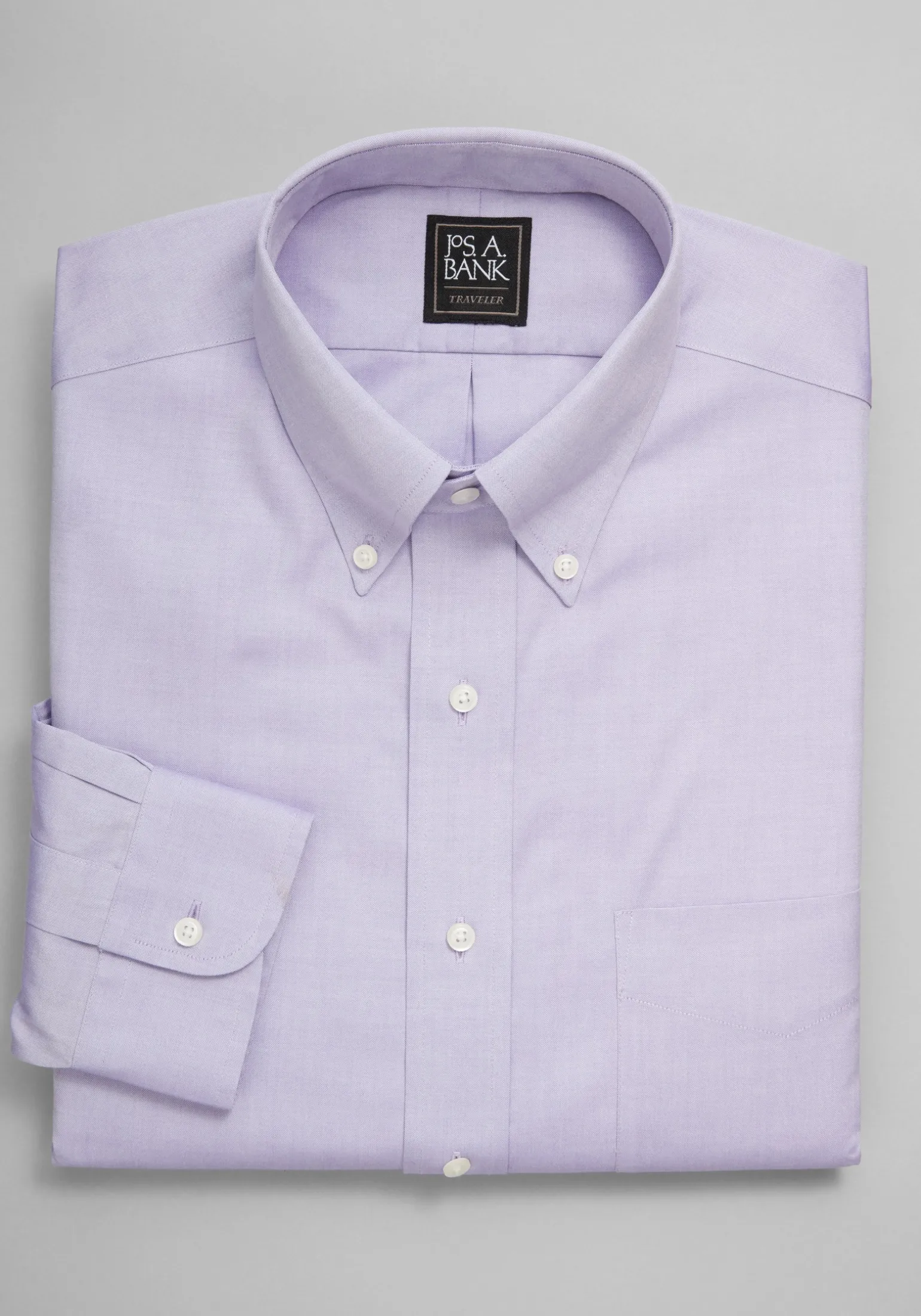 Traveler® Collection Traditional Fit Button-Down Collar Solid Dress Shirt - Big & Tall
