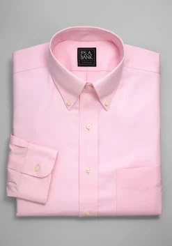Traveler® Collection Traditional Fit Button-Down Collar Solid Dress Shirt - Big & Tall