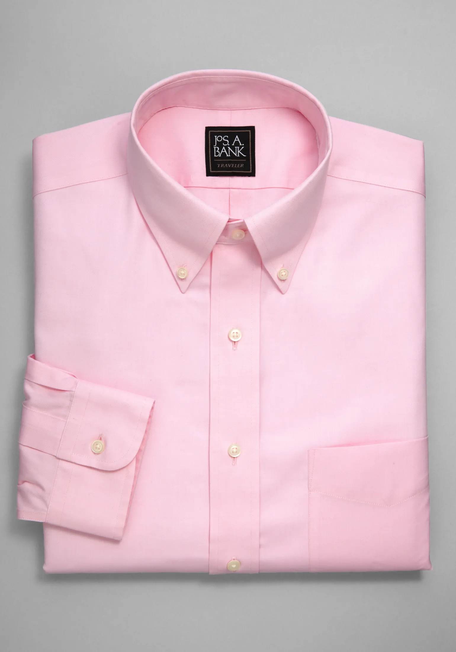 Traveler® Collection Traditional Fit Button-Down Collar Solid Dress Shirt - Big & Tall