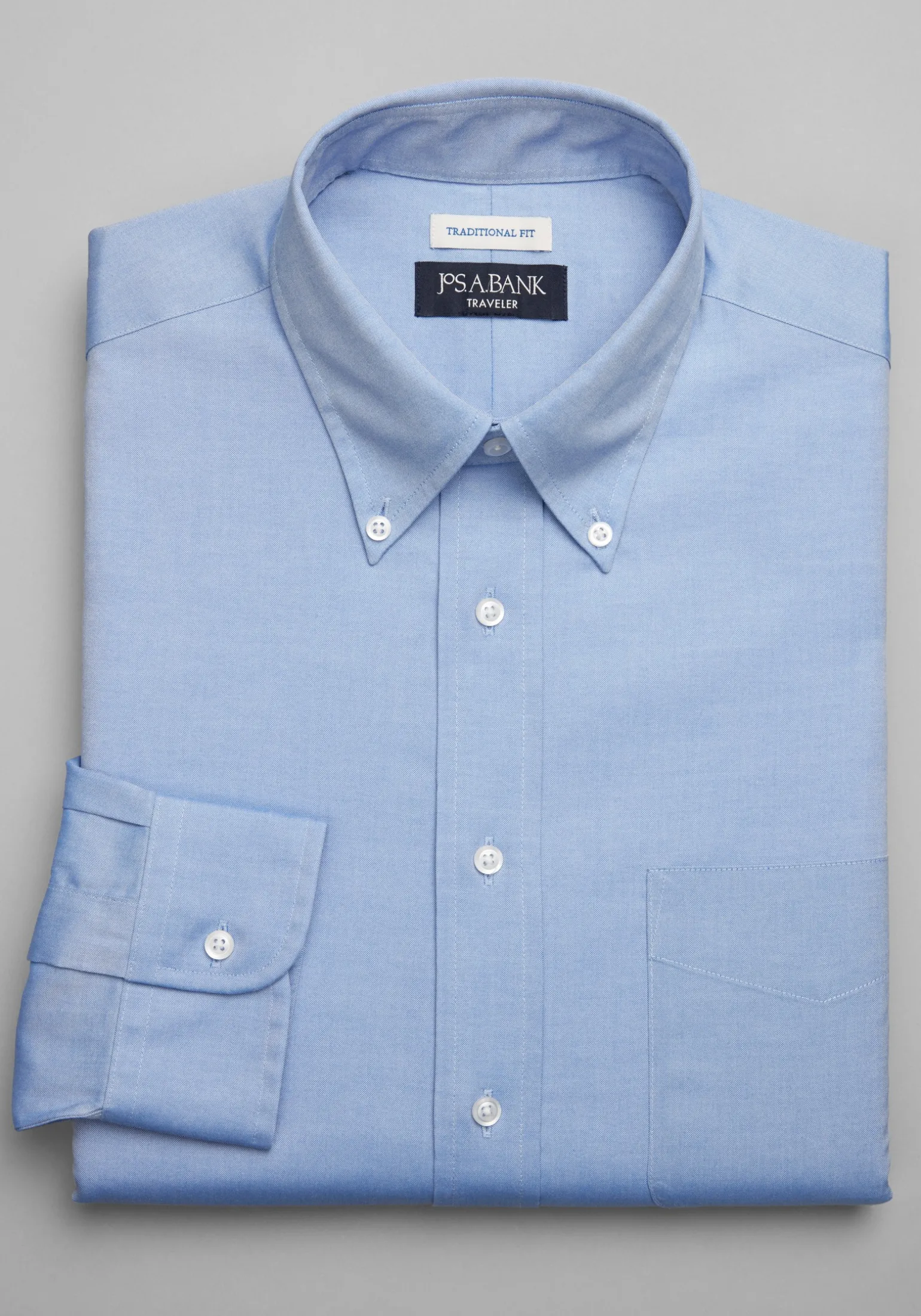 Traveler® Collection Traditional Fit Button-Down Collar Solid Dress Shirt - Big & Tall