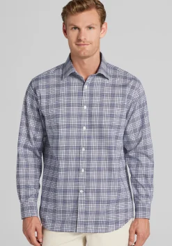 Traveler® Collection Traditional Fit Glen Plaid Button Up Shirt