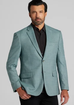 Traveler® COOLMOTION Tailored Fit Plaid Sportcoat - Big & Tall