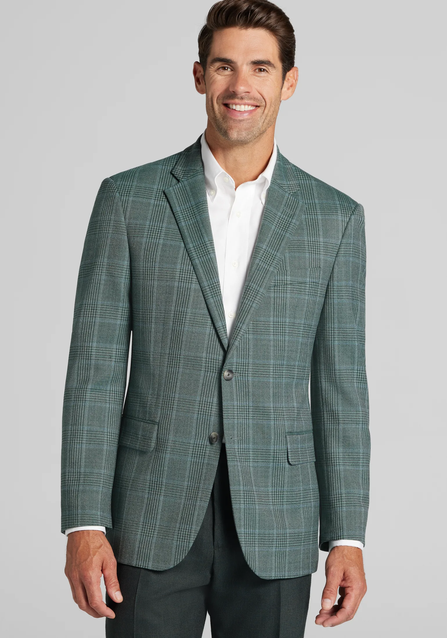 Traveler® COOLMOTION Tailored Fit Plaid Sportcoat - Big & Tall