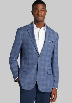Traveler® COOLMOTION Tailored Fit Windowpane Sportcoat - Big & Tall