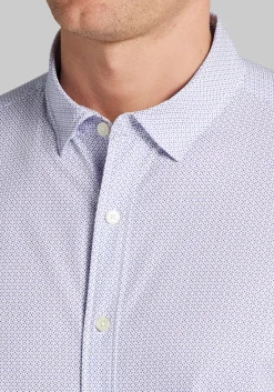 Traveler® COOLMOTION Tailored Fit Petal Neat Button Up Shirt - Big & Tall