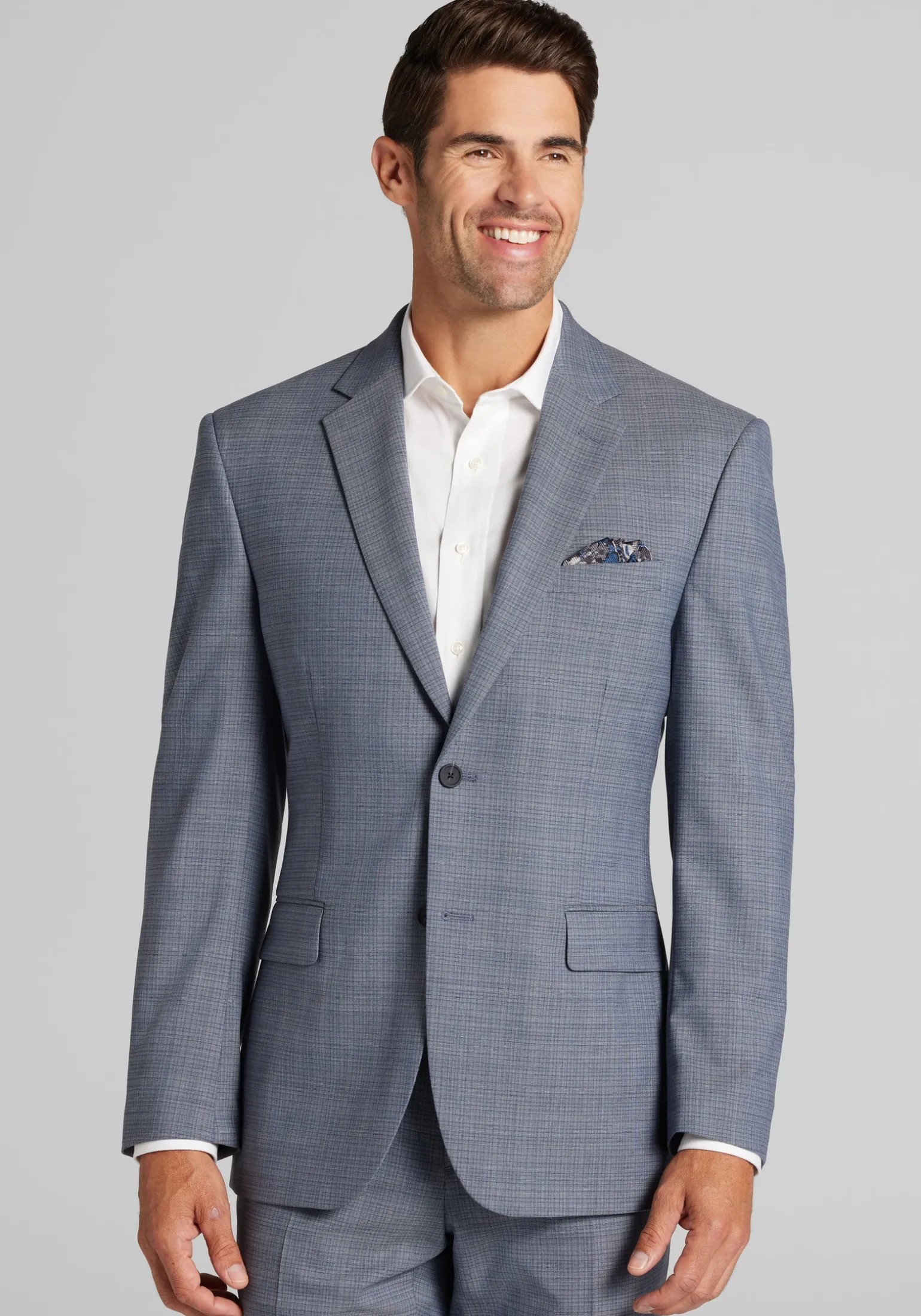 Traveler® COOLMOTION Tailored Fit Mini Plaid Suit Separates Jacket - Big & Tall