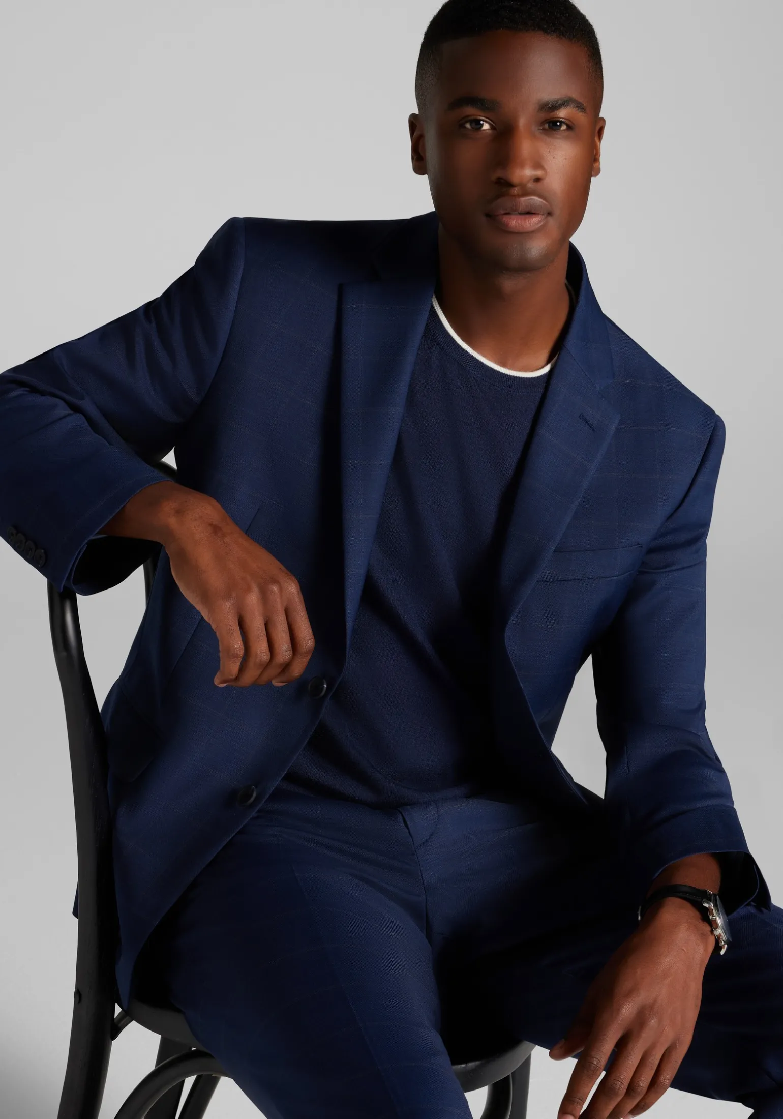 Traveler® COOLMOTION Tailored Fit Windowpane Suit Separates Jacket