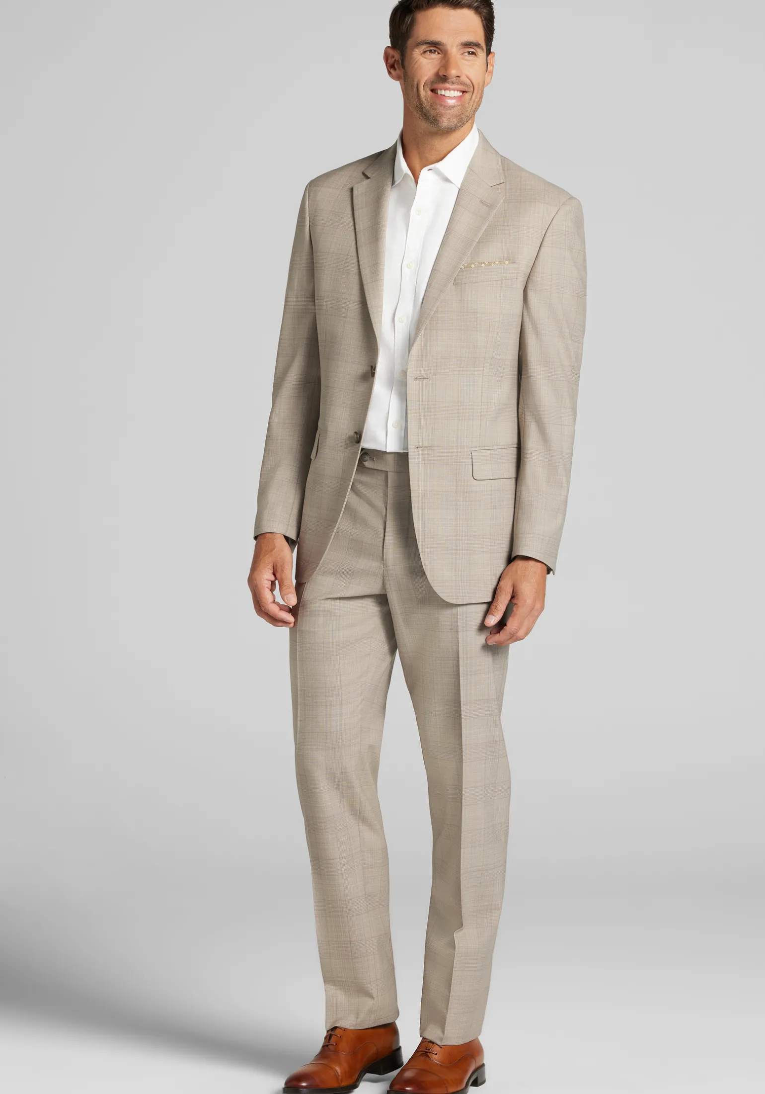 Traveler® COOLMOTION Tailored Fit Plaid Suit Jacket