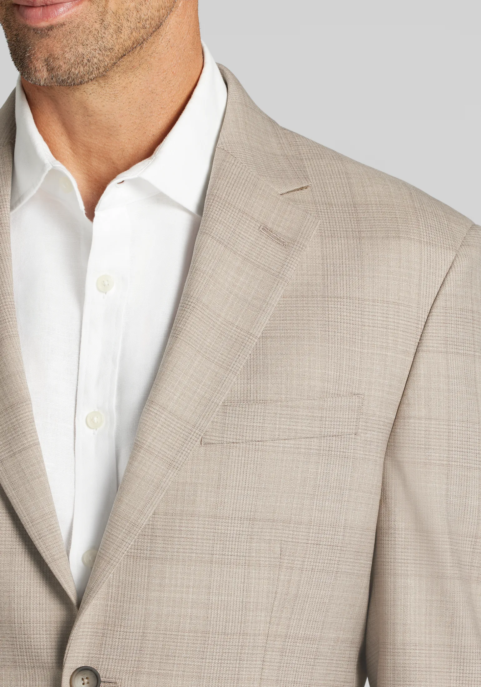 Traveler® COOLMOTION Tailored Fit Plaid Suit Jacket