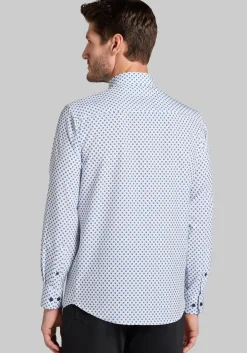 Traveler® COOLMOTION Tailored Fit Diamond Tile 4-Way Stretch Button Up Shirt