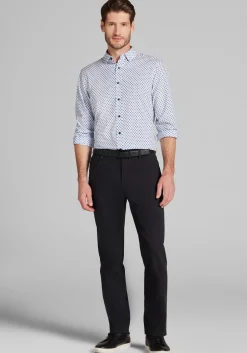 Traveler® COOLMOTION Tailored Fit Diamond Tile 4-Way Stretch Button Up Shirt