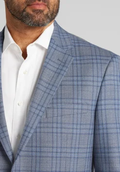 Traveler® COOLMOTION Traditional Fit Plaid Sportcoat