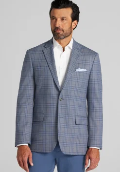 Traveler® COOLMOTION Traditional Fit Plaid Sportcoat