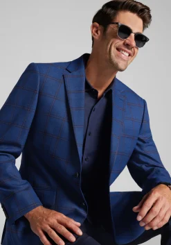 Traveler® COOLMOTION Traditional Fit Windowpane Sportcoat