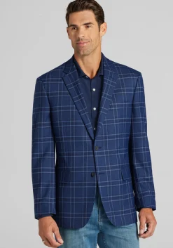 Traveler® COOLMOTION Traditional Fit Plaid Sportcoat