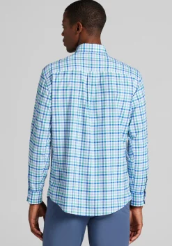 Traveler® Performance Tailored Fit Plaid Button Up Shirt