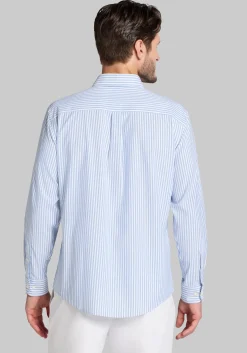 Traveler® Performance Tailored Fit Bengal Stripe Button Up Shirt