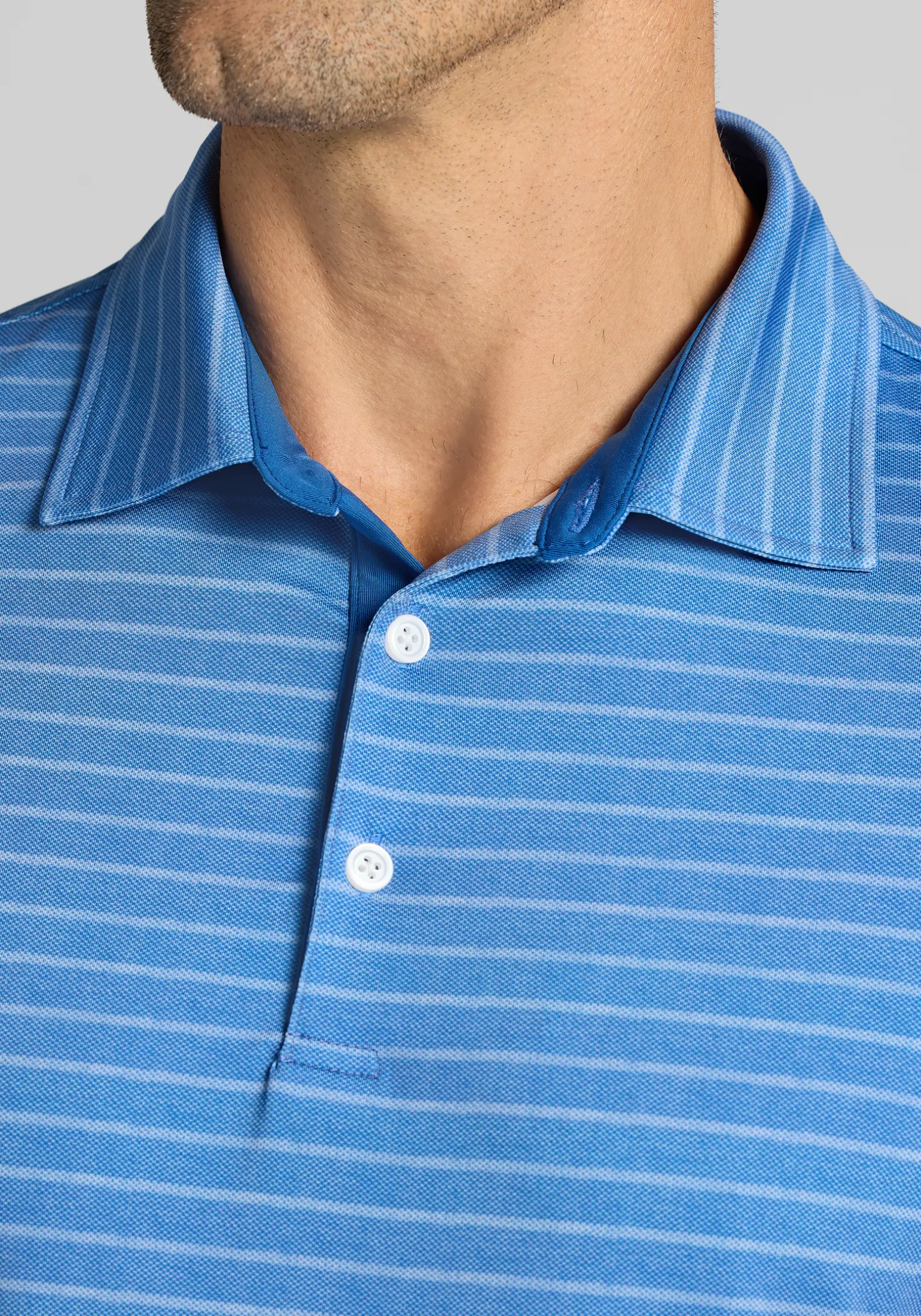 Traveler® Performance Tailored Fit Birdseye Stripe Polo