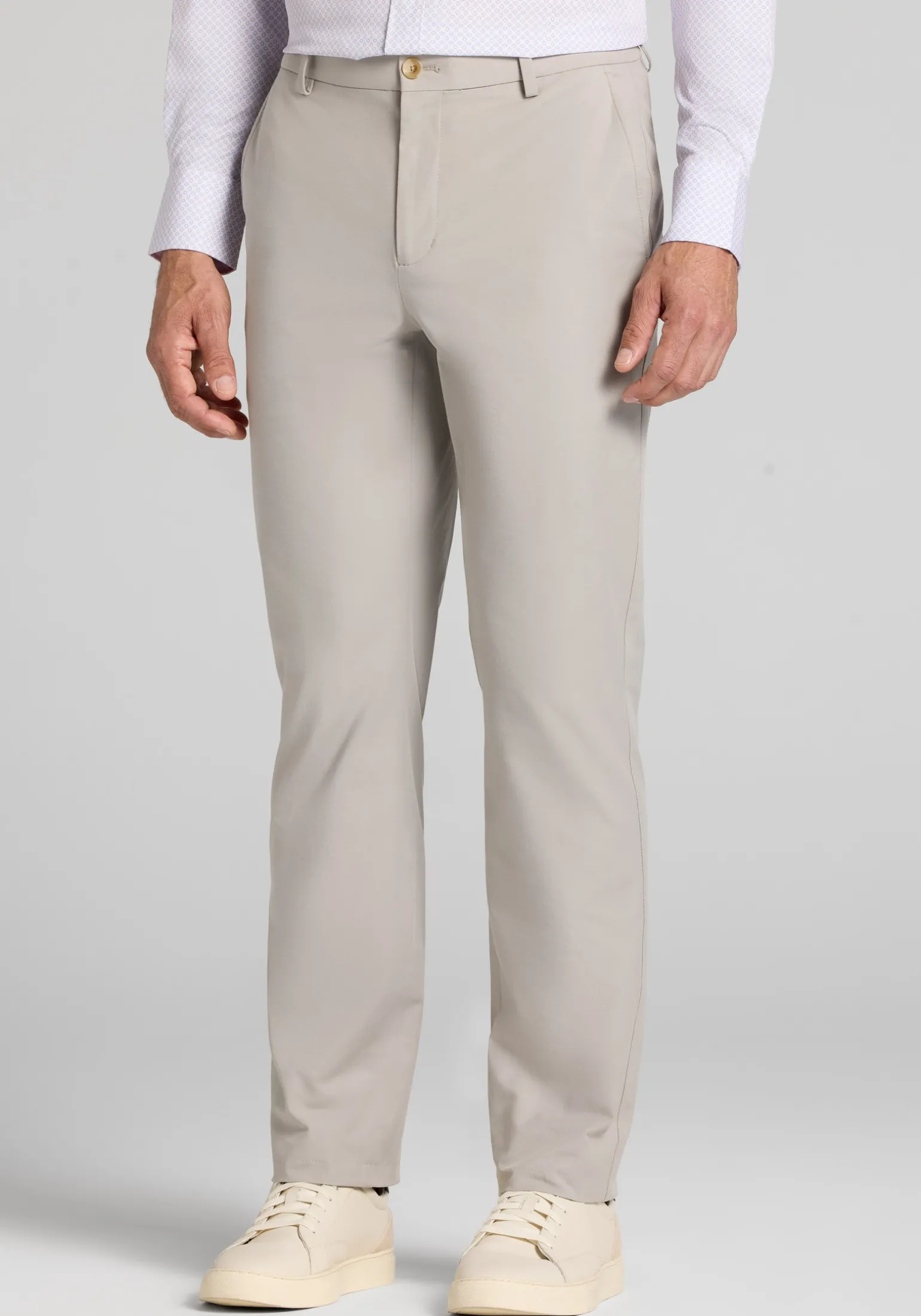 Traveler® Performance Tailored Fit Cotton Blend Flat Front Golf Chinos - Big & Tall