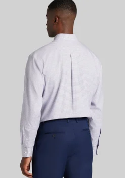 Traveler® Traditional Fit Mini Plaid Dress Shirt