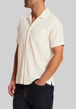 Vintage & Black Traditional Fit Crinkle Texture Short Sleeve Camp Shirt