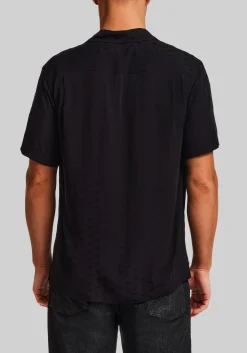 Vintage & Black Traditional Fit Short Sleeve Dobby Camp Shirt