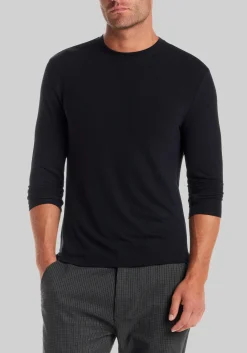 Vintage & Black Traditional Fit Long Sleeve Solid Crew Neck Shirt
