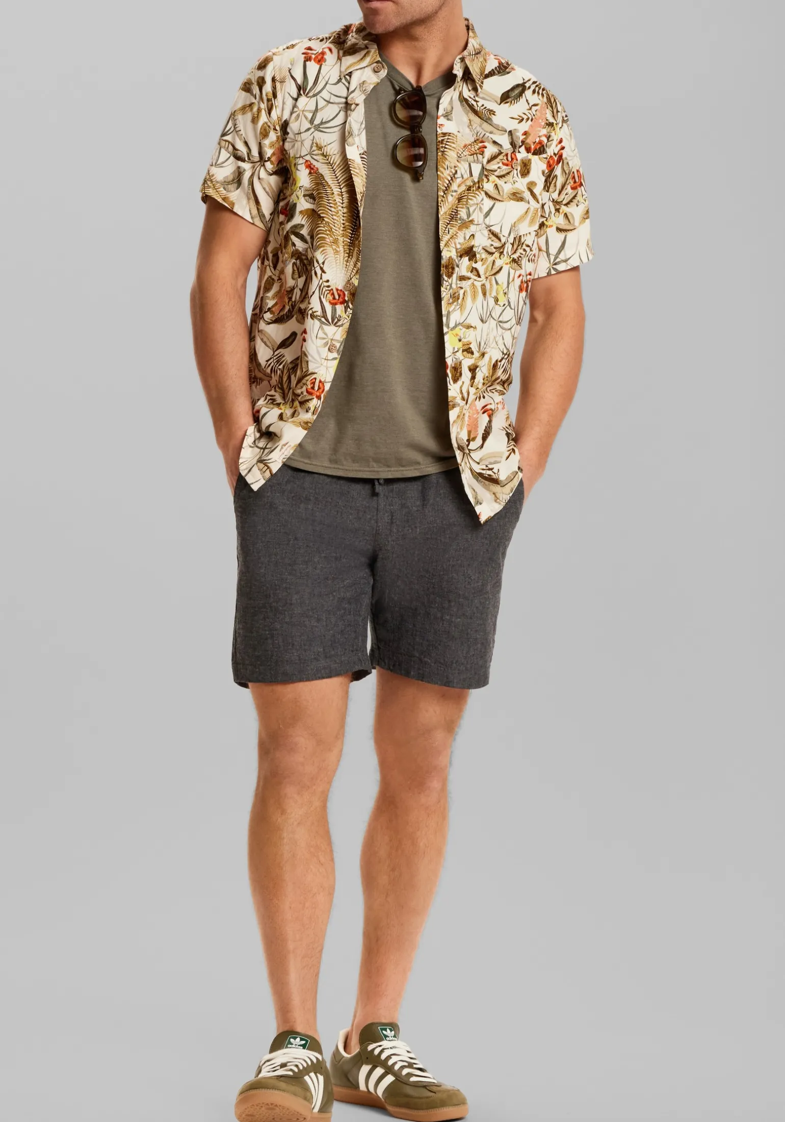 Weatherproof Vintage Traditional Fit Linen-Blend Camp Shirt