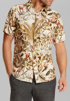 Weatherproof Vintage Traditional Fit Linen-Blend Camp Shirt