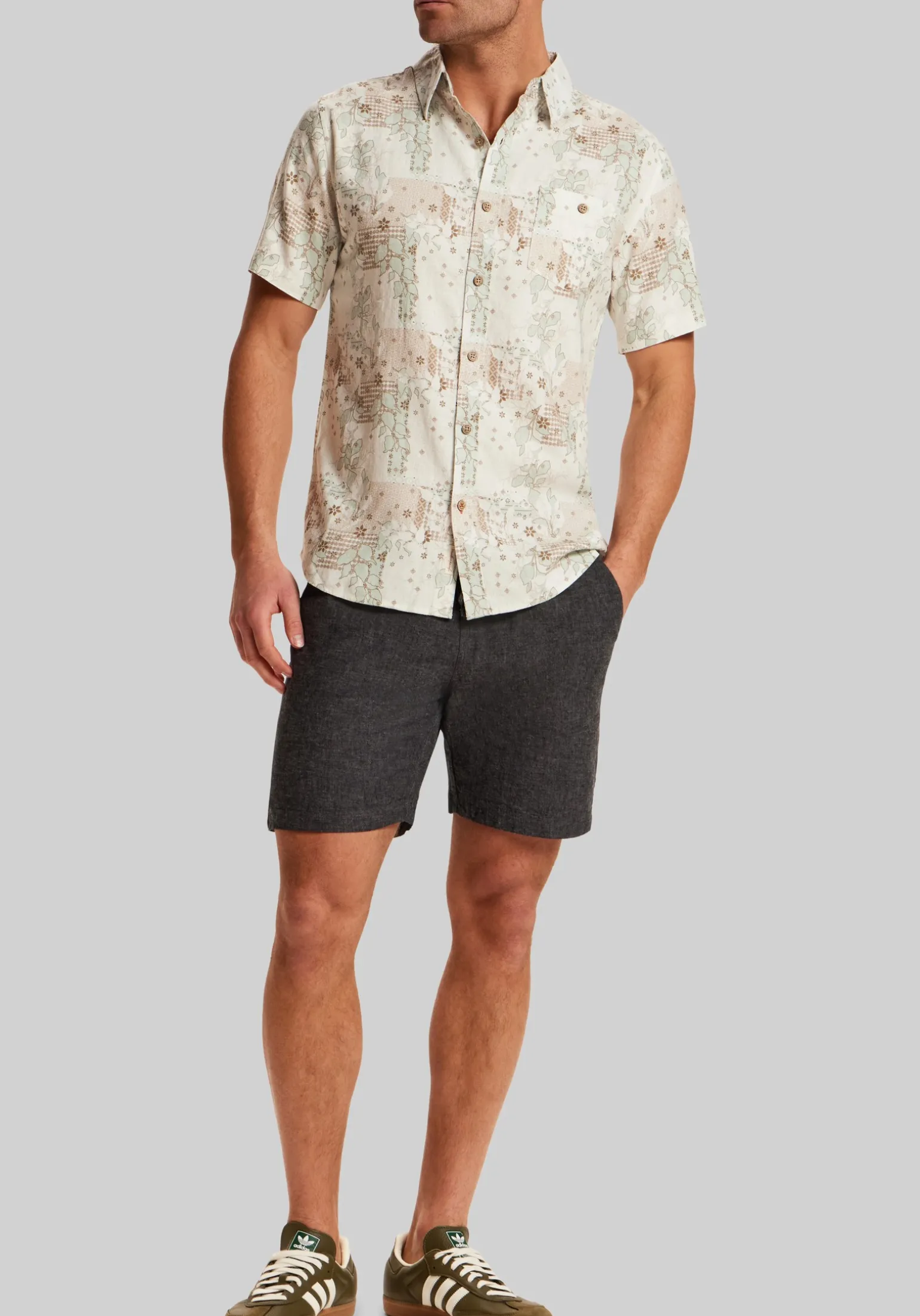 Weatherproof Vintage Traditional Fit Linen-Blend Camp Shirt