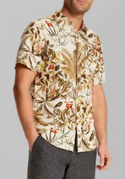 Weatherproof Vintage Traditional Fit Linen-Blend Camp Shirt