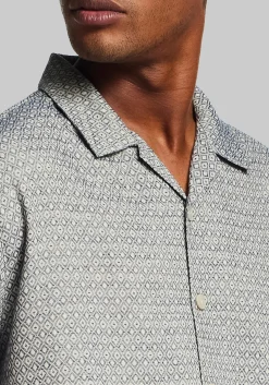 Weatherproof Vintage Traditional Fit Jacquard Coatfront Knit Button Up Shirt