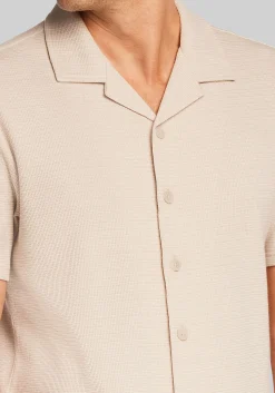 Weatherproof Vintage Traditional Fit Variegated Microstripe Coatfront Knit Button Up Shirt