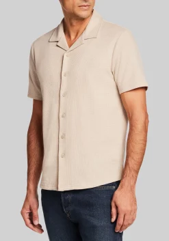 Weatherproof Vintage Traditional Fit Variegated Microstripe Coatfront Knit Button Up Shirt