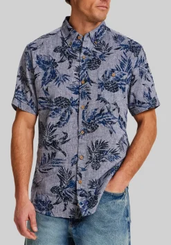 Weatherproof Vintage Traditional Fit Tropical Button Up Hawaiian Shirt