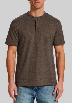 Weatherproof Vintage Traditional Fit Microstripe Short Sleeve Henley