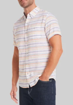 Weatherproof Vintage Vertical Stripe Short Sleeve Sportshirt